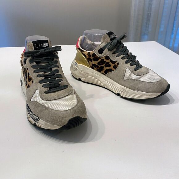 Authentic Golden Goose Leopard Calf Running Sneakers EU Size 38‎ US Size 7 / 7.5 - Picture 3 of 16